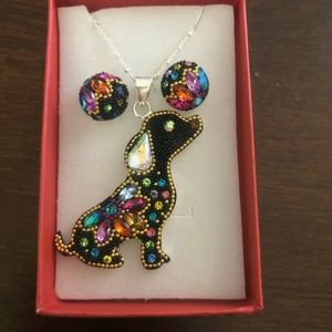 Colorful Dog silver set